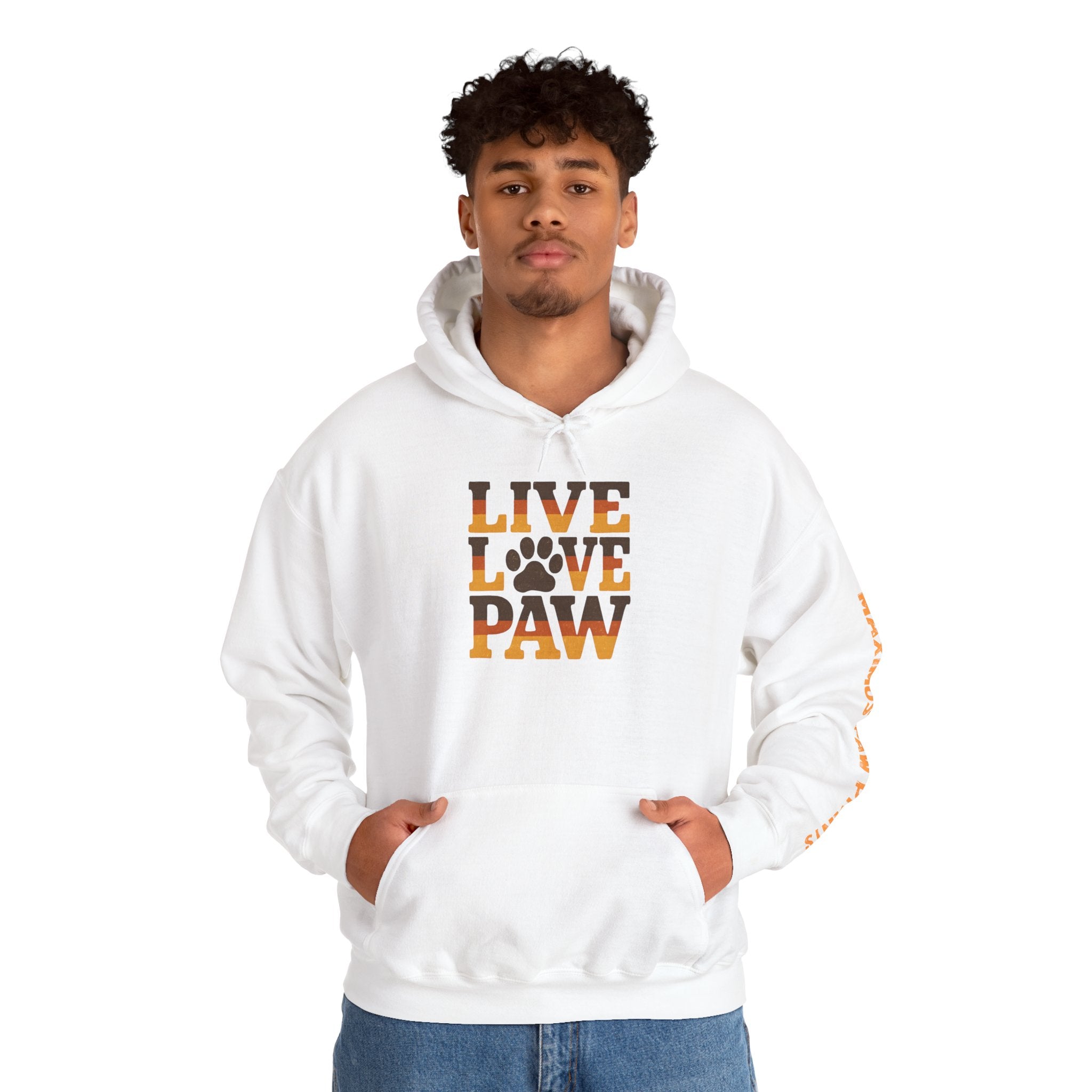 Live Love Paw Hoodie | Funny Pet Lover Sweatshirt | Dog Mom Cat Mom Gift