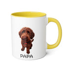 Papa — 11oz Accent Coffee Cup with Chocolate Doodle Design