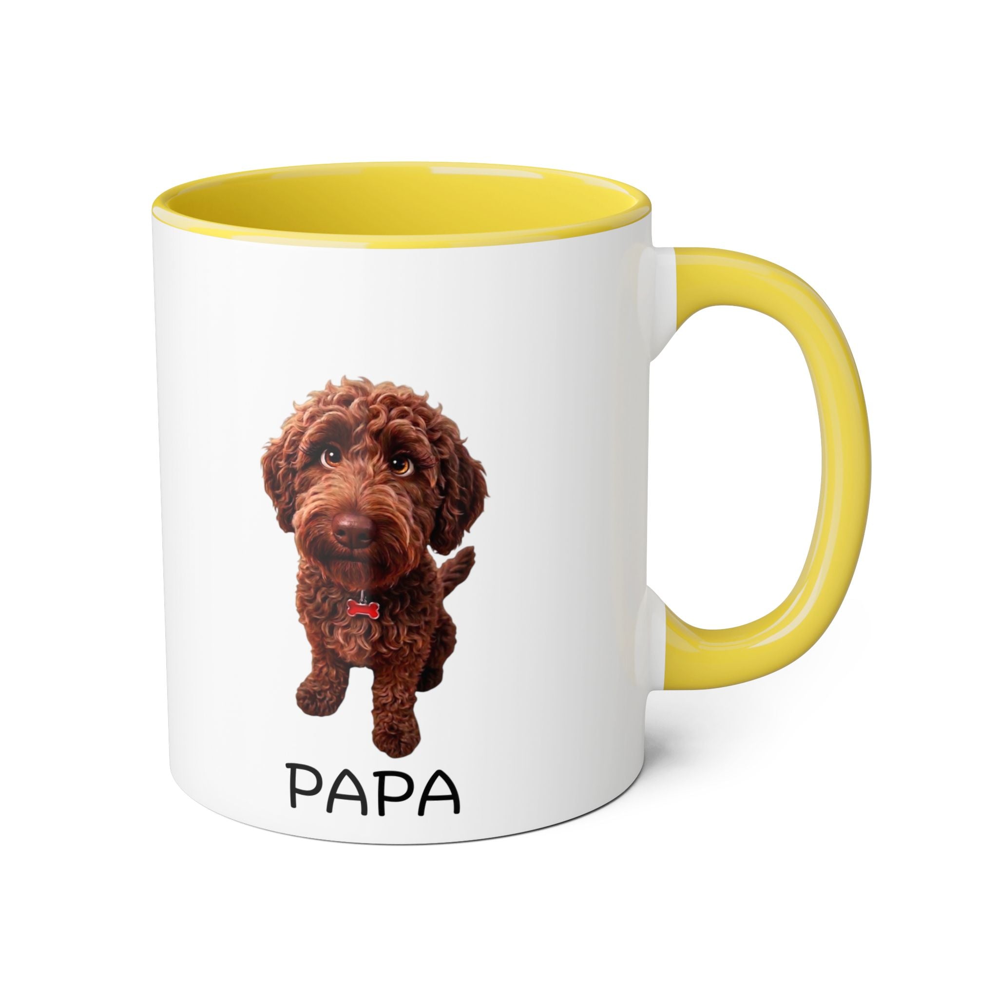 Papa — 11oz Accent Coffee Cup with Chocolate Doodle Design