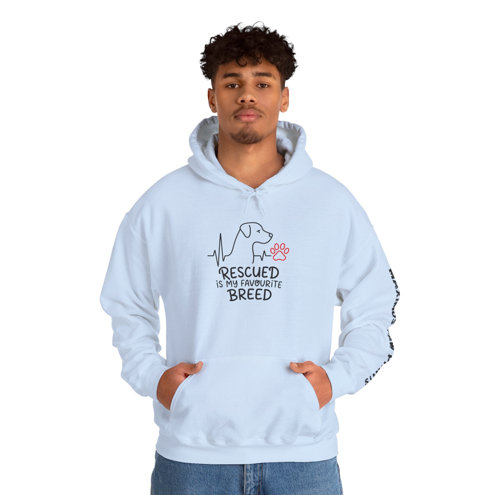Rescued is My Favourite Breed Hoodie | Rescue Dog Lover Sweatshirt | Adopt Don't Shop Gift