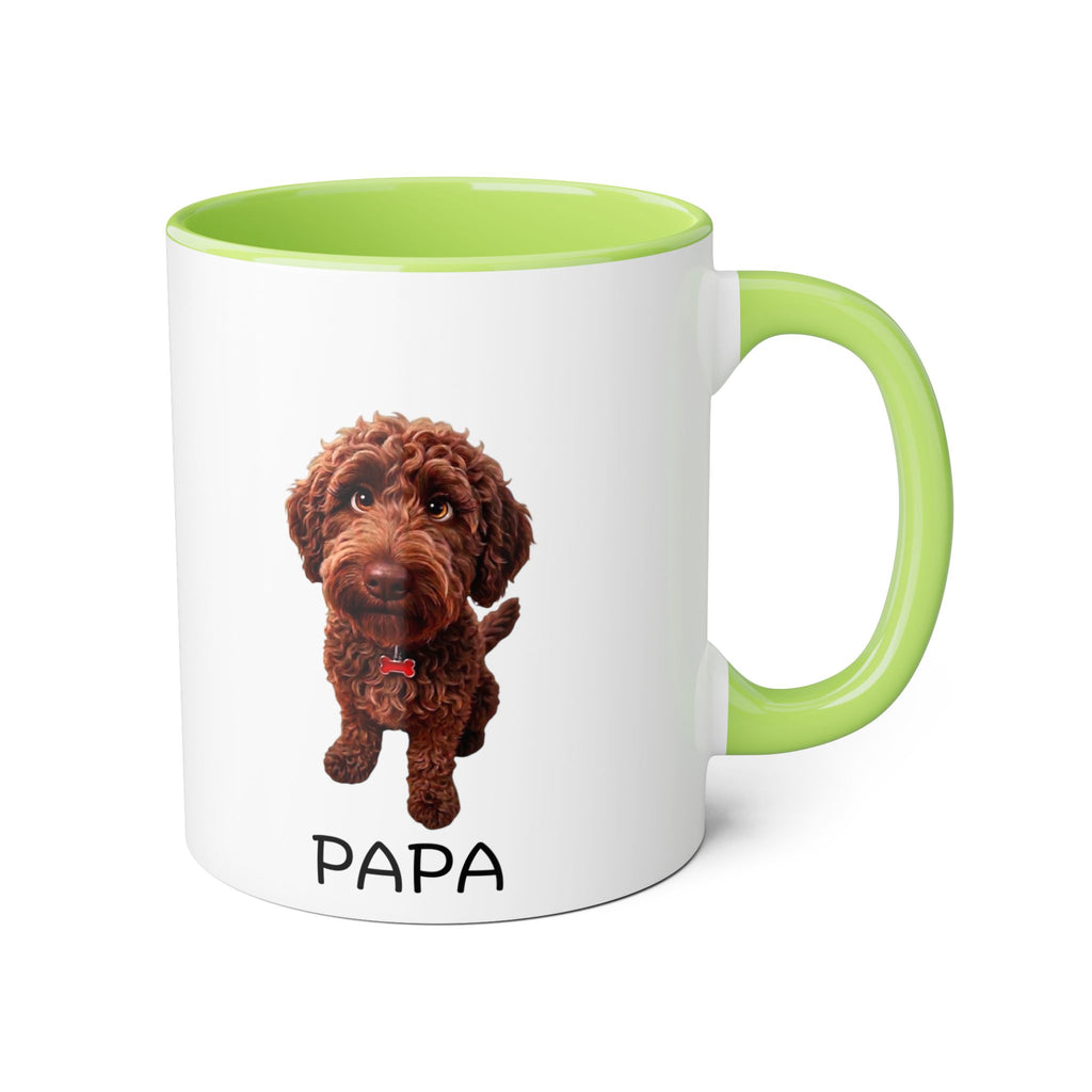 Papa — 11oz Accent Coffee Cup with Chocolate Doodle Design