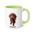Papa — 11oz Accent Coffee Cup with Chocolate Doodle Design