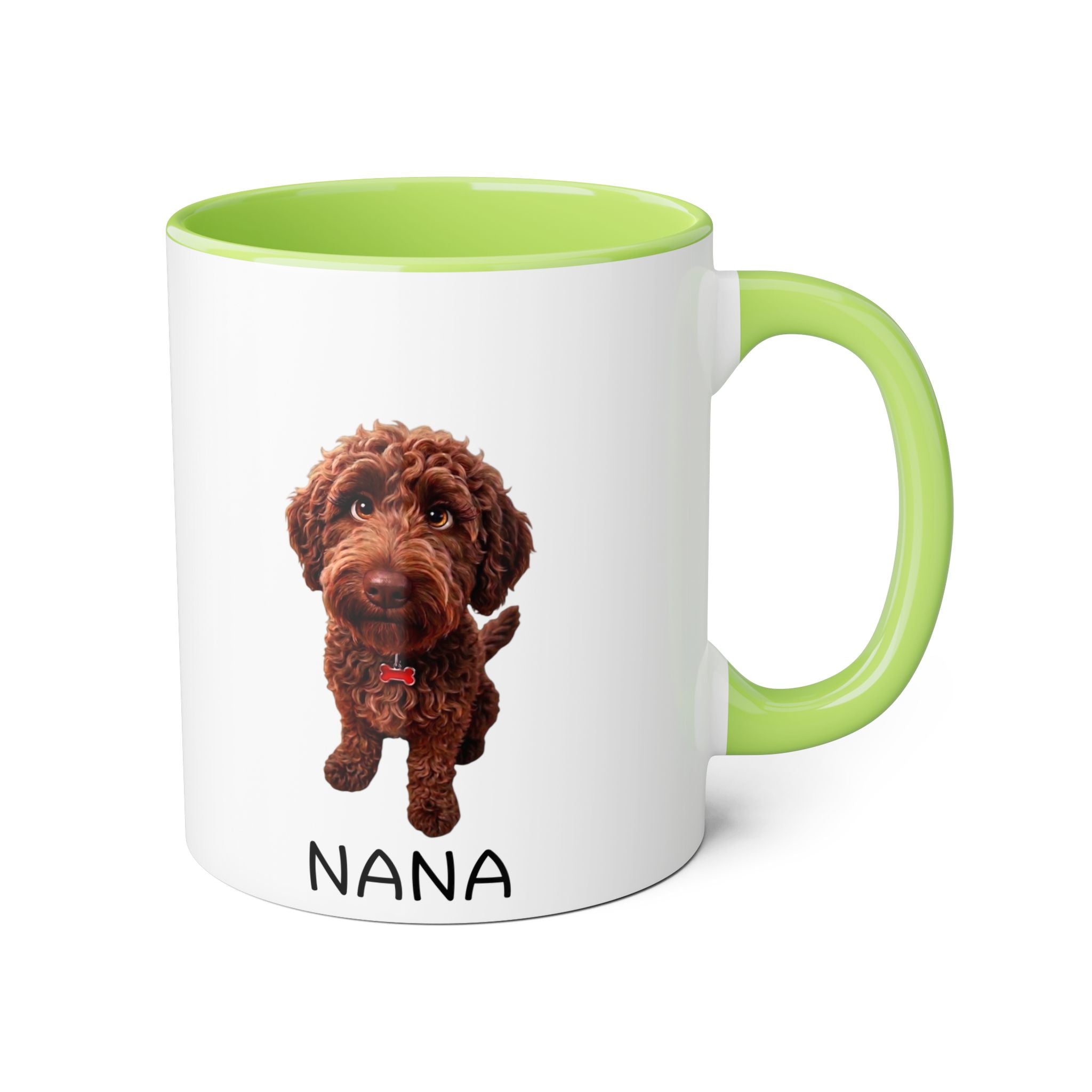 Nana — 11oz Accent Coffee Cup with Chocolate Doodle Design