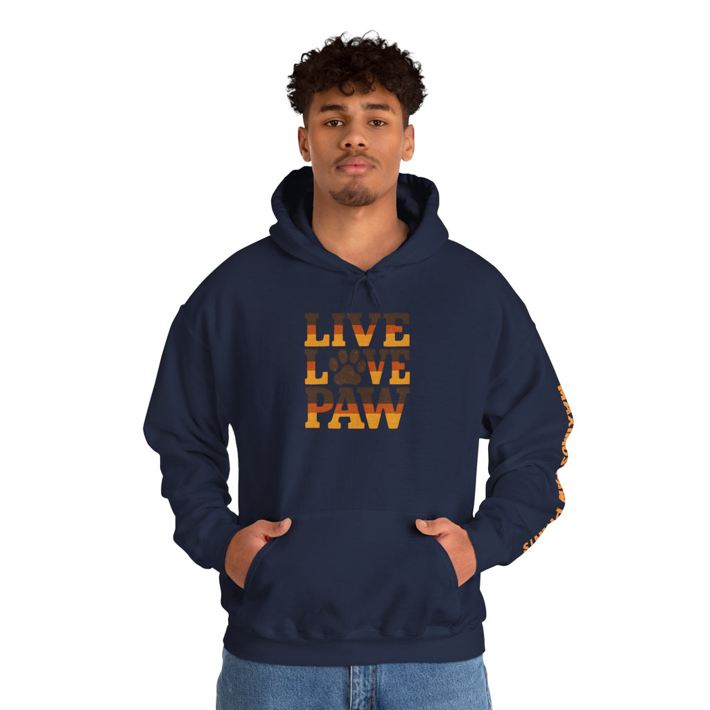 Live Love Paw Hoodie | Funny Pet Lover Sweatshirt | Dog Mom Cat Mom Gift