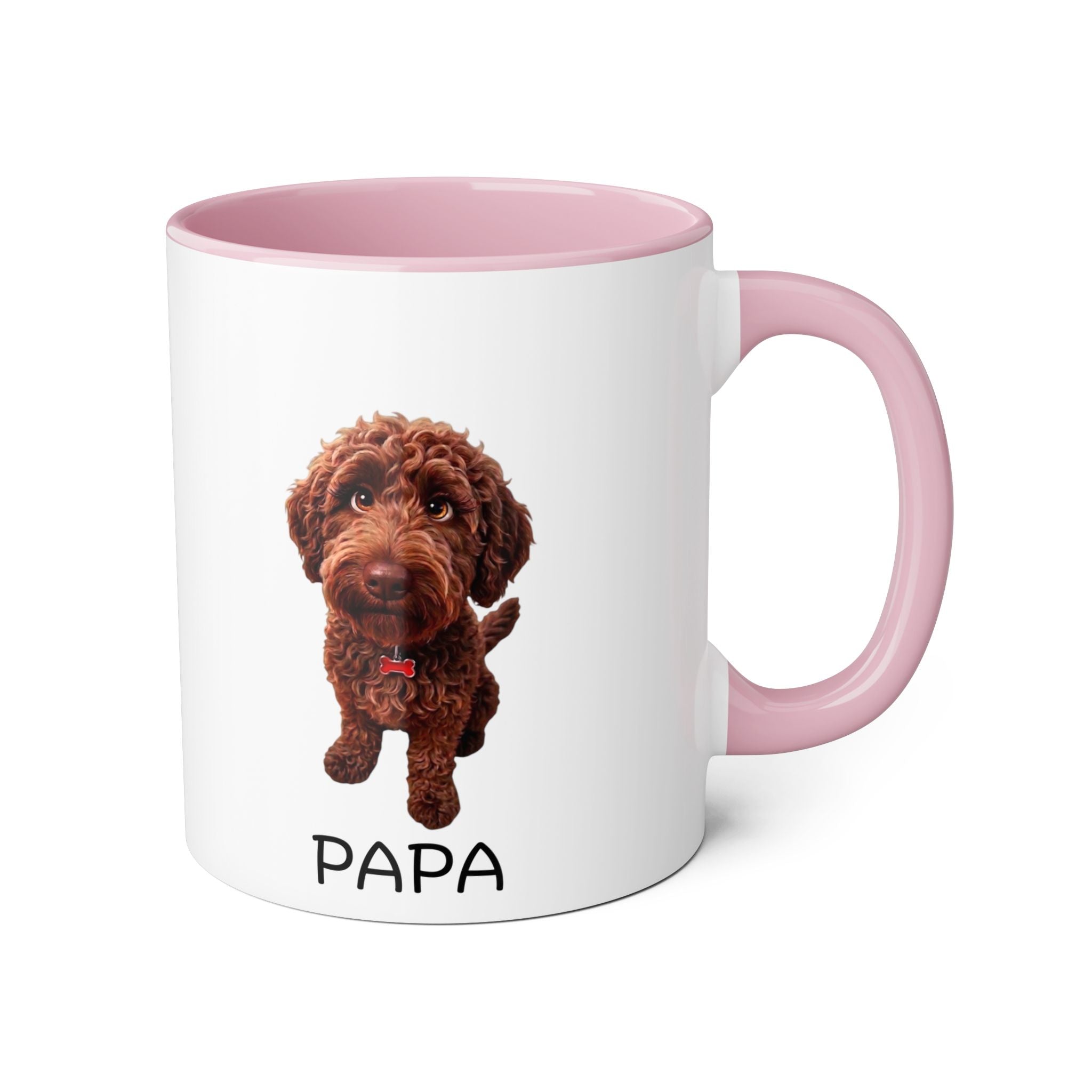 Papa — 11oz Accent Coffee Cup with Chocolate Doodle Design