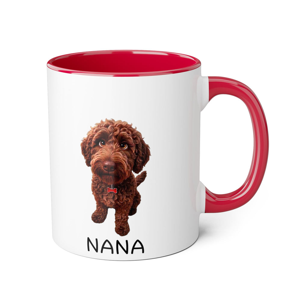 Nana — 11oz Accent Coffee Cup with Chocolate Doodle Design