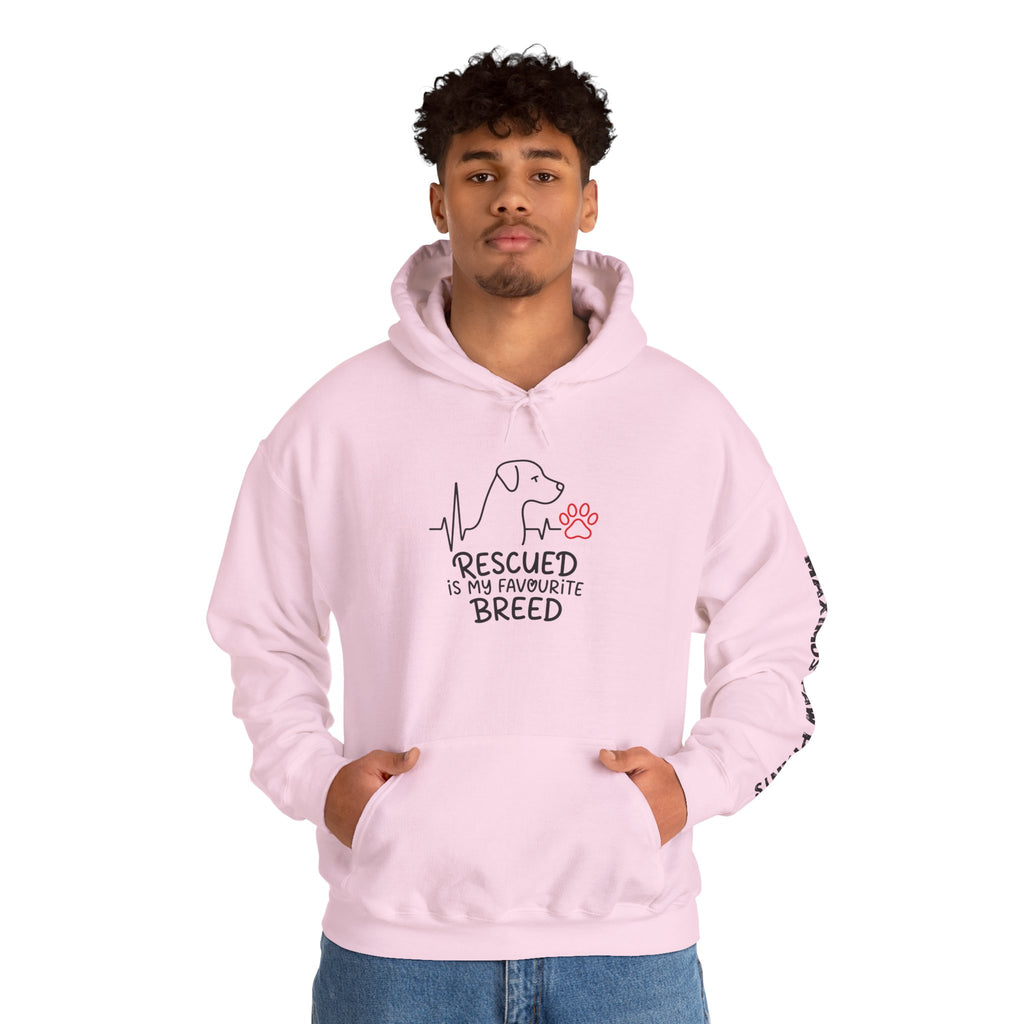 Rescued is My Favourite Breed Hoodie | Rescue Dog Lover Sweatshirt | Adopt Don't Shop Gift