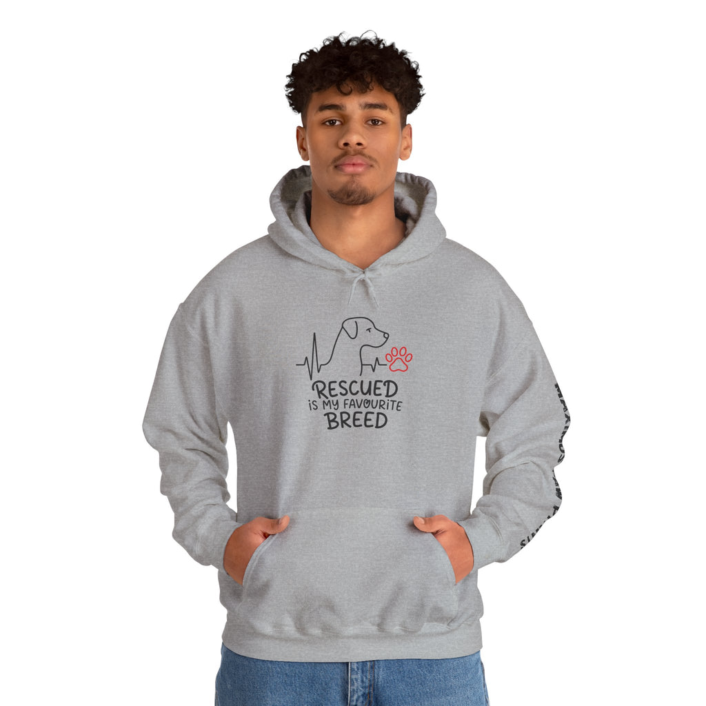 Rescued is My Favourite Breed Hoodie | Rescue Dog Lover Sweatshirt | Adopt Don't Shop Gift