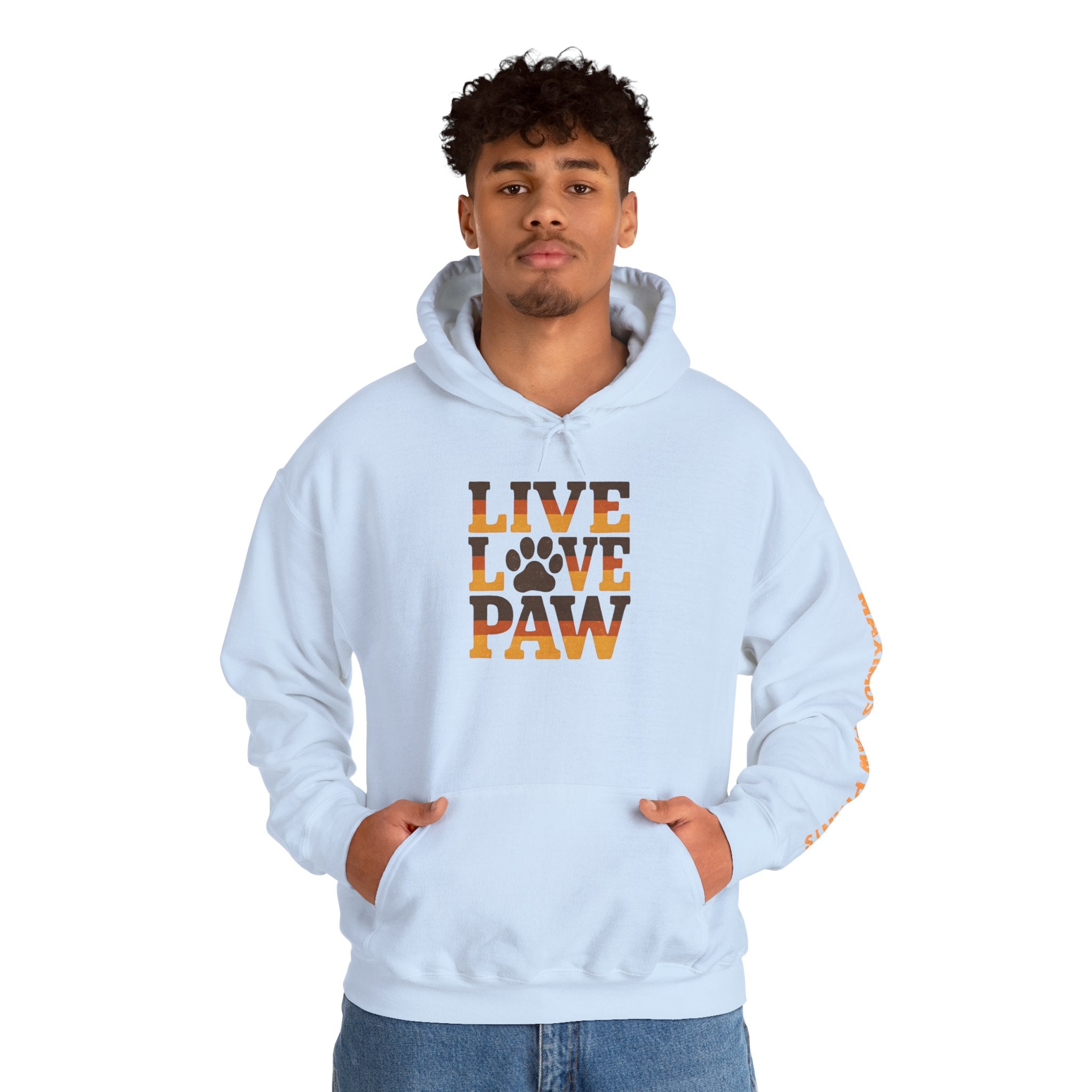 Live Love Paw Hoodie | Funny Pet Lover Sweatshirt | Dog Mom Cat Mom Gift