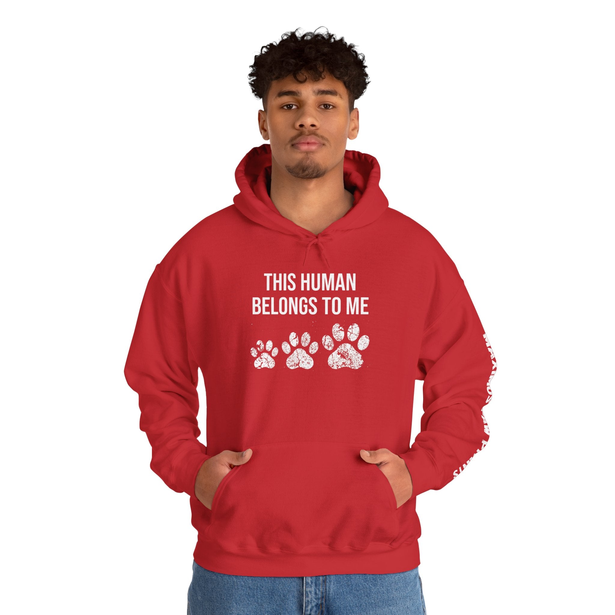 This Human Belongs To Me Hoodie | Funny Pet Lover Sweatshirt | Dog Mom Cat Mom Gift