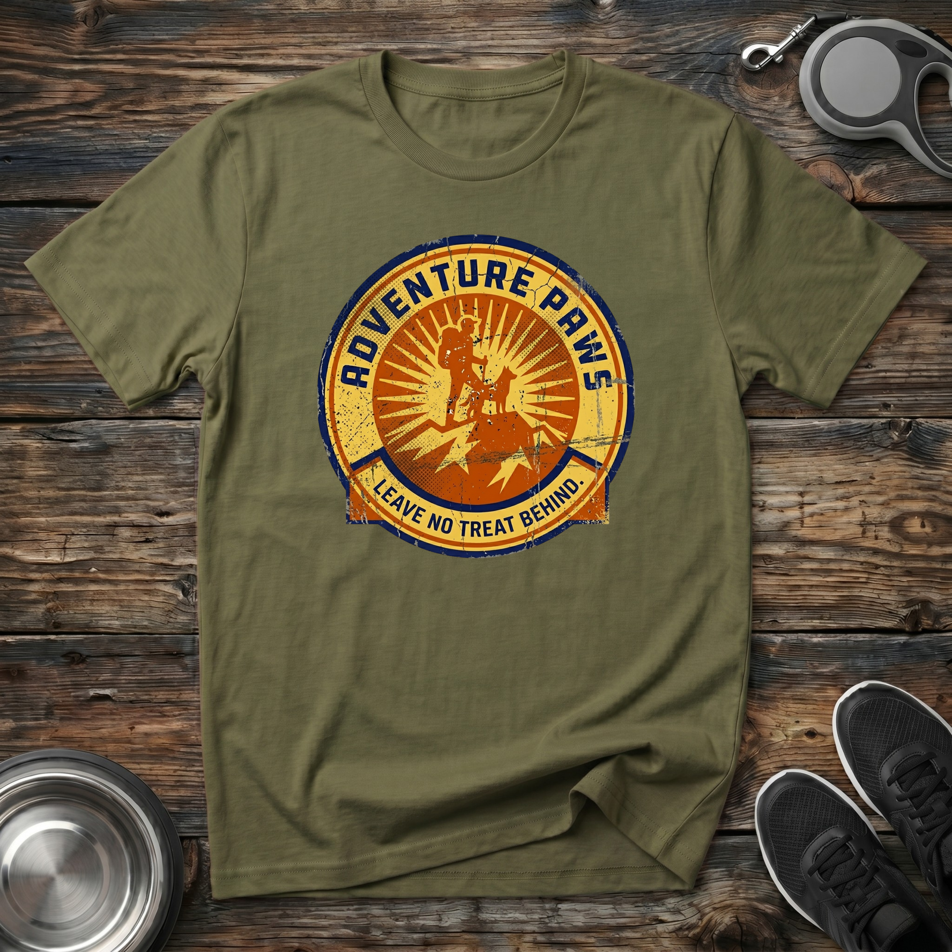 Adventure Paws Leave No Treat Behind T-Shirt | Funny Hiking Dog Lover Tee | Dog Mom Gift