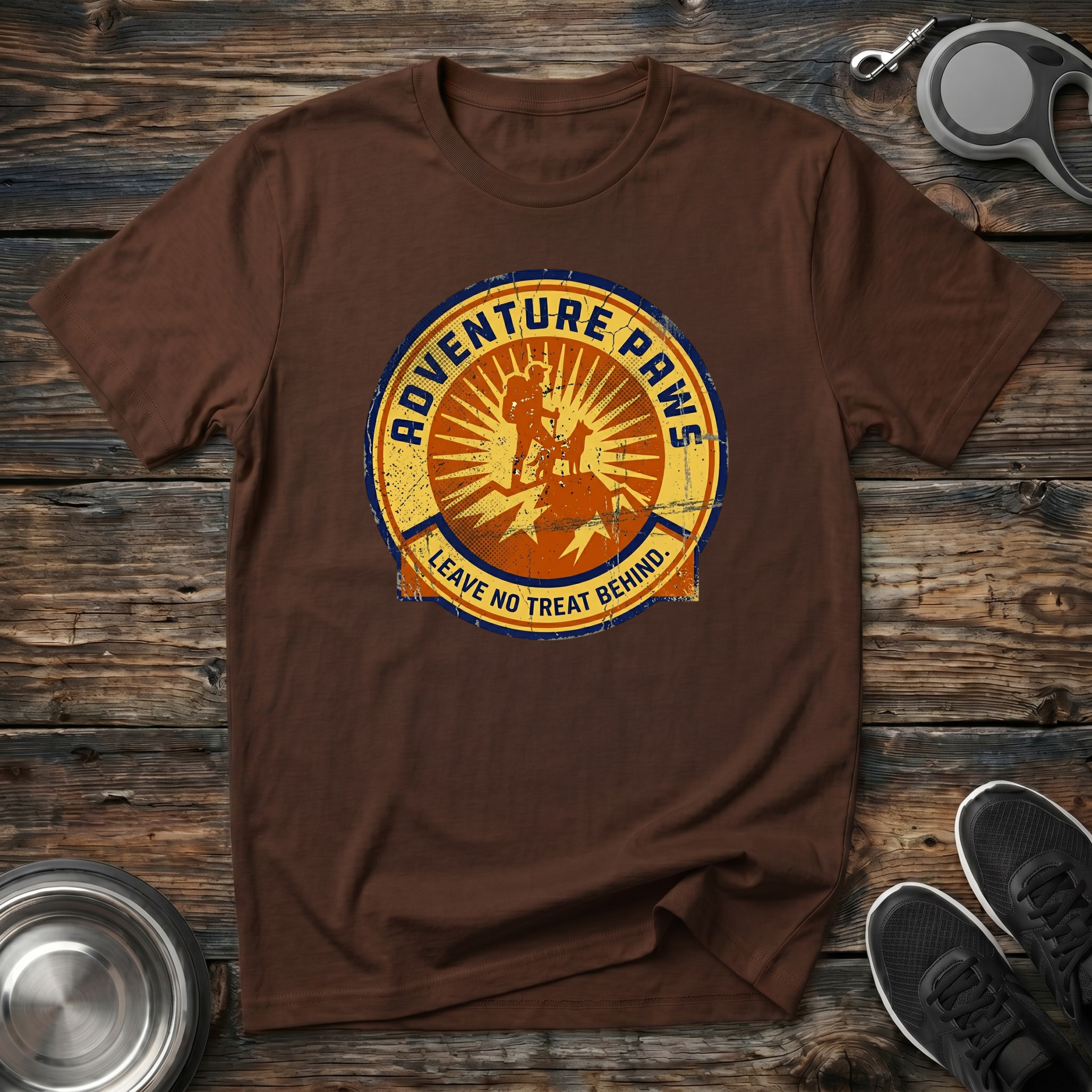 Adventure Paws Leave No Treat Behind T-Shirt | Funny Hiking Dog Lover Tee | Dog Mom Gift