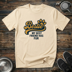 Bestie My Best Friend Has Fur Funny Dog Lover T-Shirt – Bold Paw Print Graphic Tee for Dog Moms & Best Friend Gift