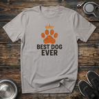 Best Dog Ever Crowned Paw Print T-Shirt – Funny Dog Lover Graphic Tee for Dog Moms, Dog Dads & Pet Parents