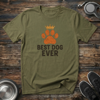 Best Dog Ever Crowned Paw Print T-Shirt – Funny Dog Lover Graphic Tee for Dog Moms, Dog Dads & Pet Parents