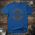 My Dog Is My Best Bud Vintage Circle Paw Print T-Shirt – Classic Dog Lover Graphic Tee for Dog Moms, Dog Dads & Loyal Pet Parents