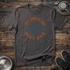 My Dog Is My Best Bud Vintage Circle Paw Print T-Shirt – Classic Dog Lover Graphic Tee for Dog Moms, Dog Dads & Loyal Pet Parents