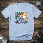 Dog Hair Is My Glitter – Cute Corgi Graphic Tee for Dog Moms & Dog Lovers