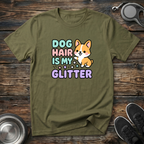 Dog Hair Is My Glitter – Cute Corgi Graphic Tee for Dog Moms & Dog Lovers