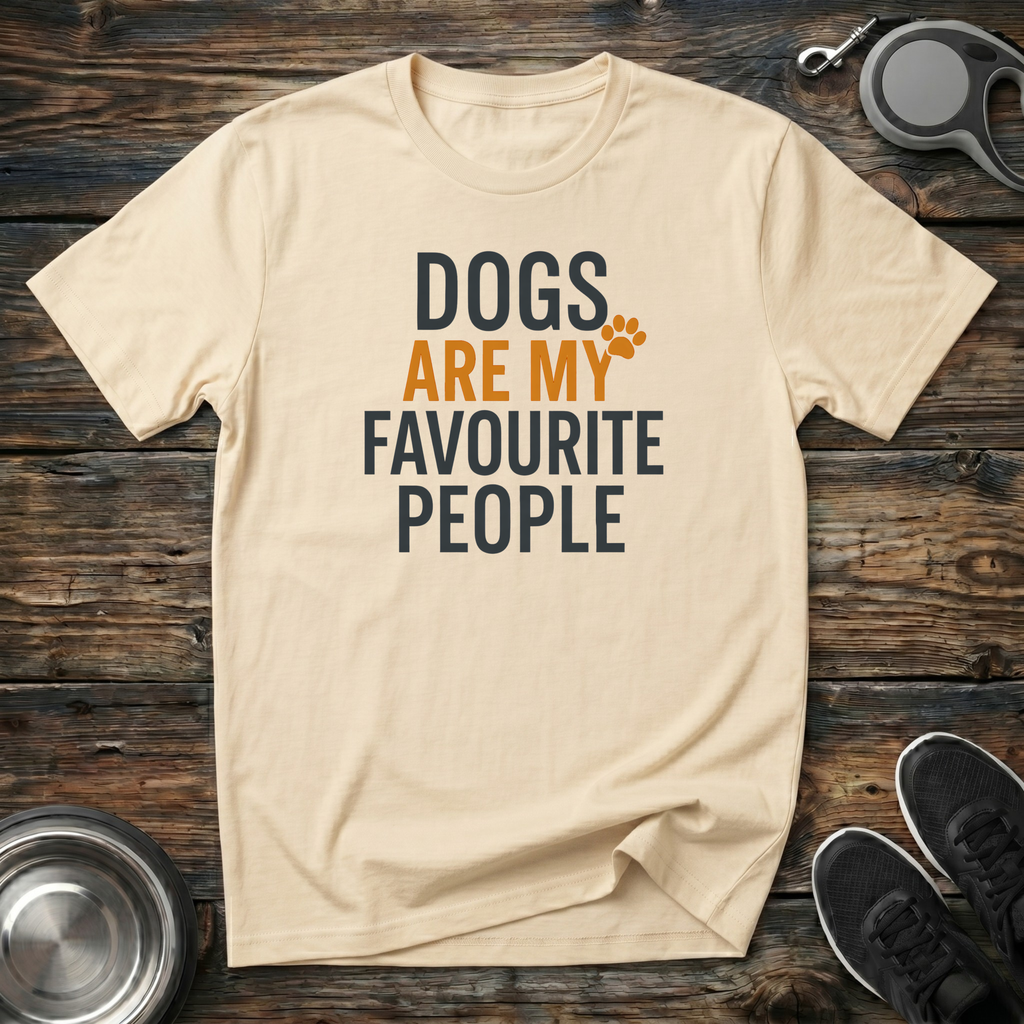 Dogs Are My Favourite People Funny Dog Lover T-Shirt – Bold Graphic Tee for Dog Moms & Dog Dads