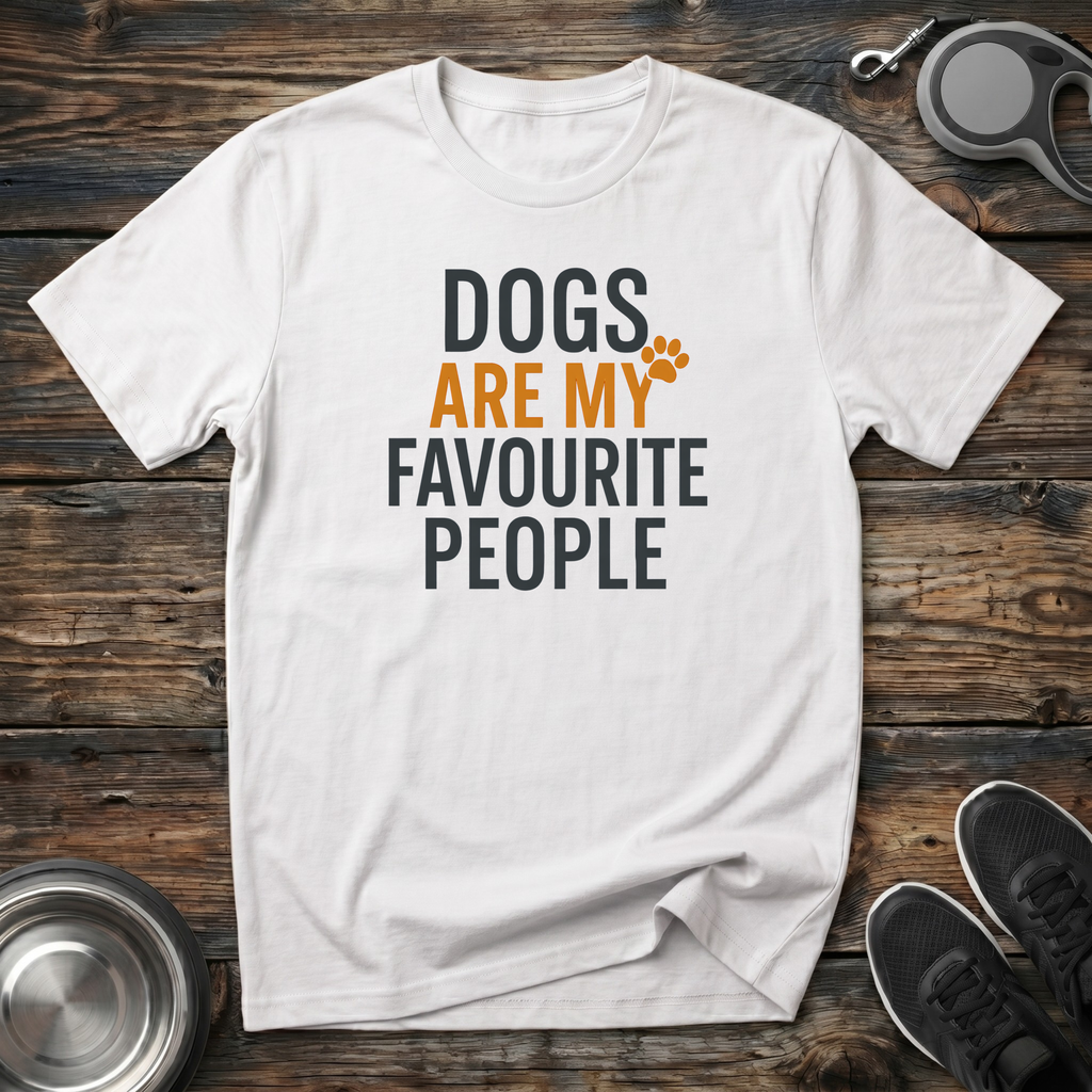 Dogs Are My Favourite People Funny Dog Lover T-Shirt – Bold Graphic Tee for Dog Moms & Dog Dads