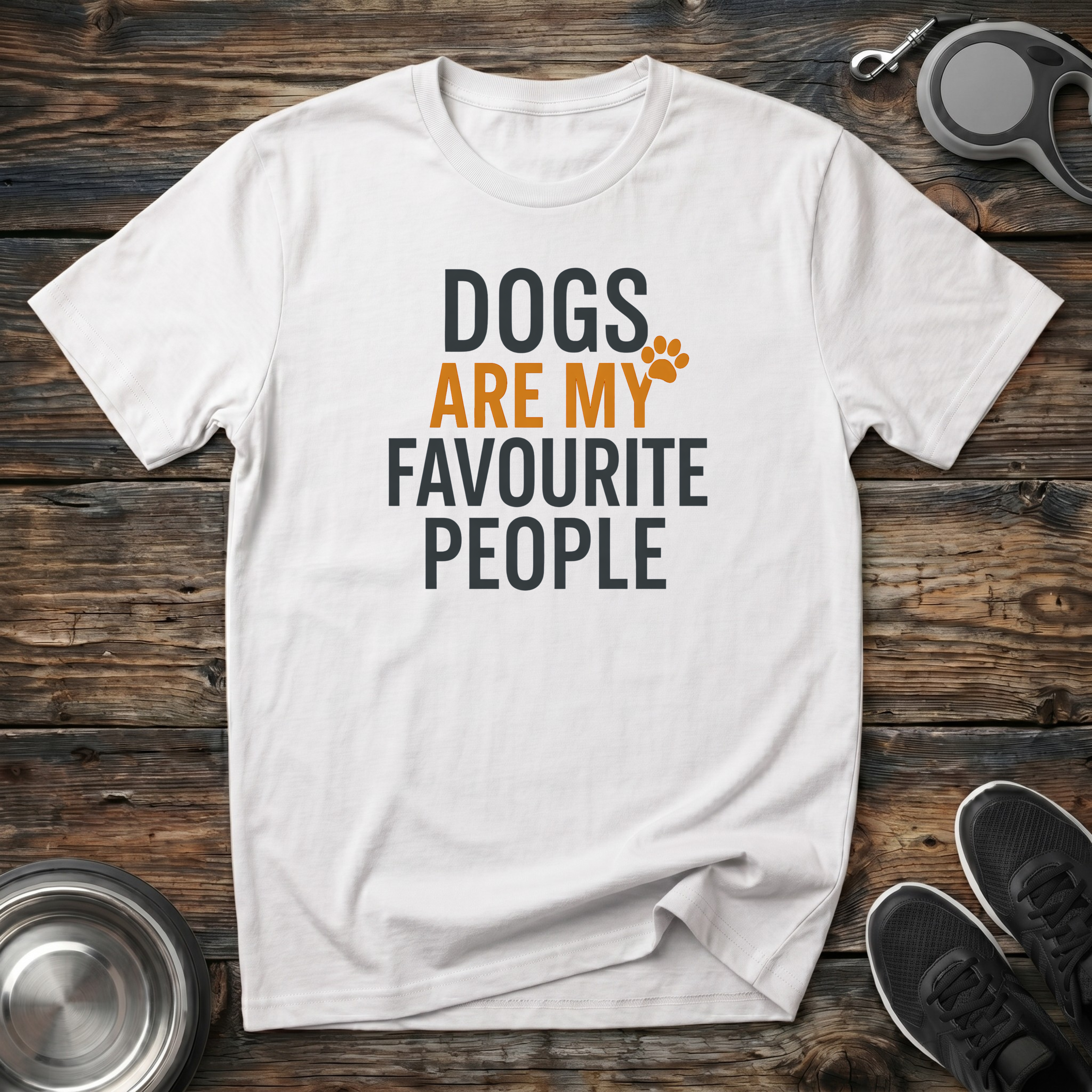 Dogs Are My Favourite People Funny Dog Lover T-Shirt – Bold Graphic Tee for Dog Moms & Dog Dads
