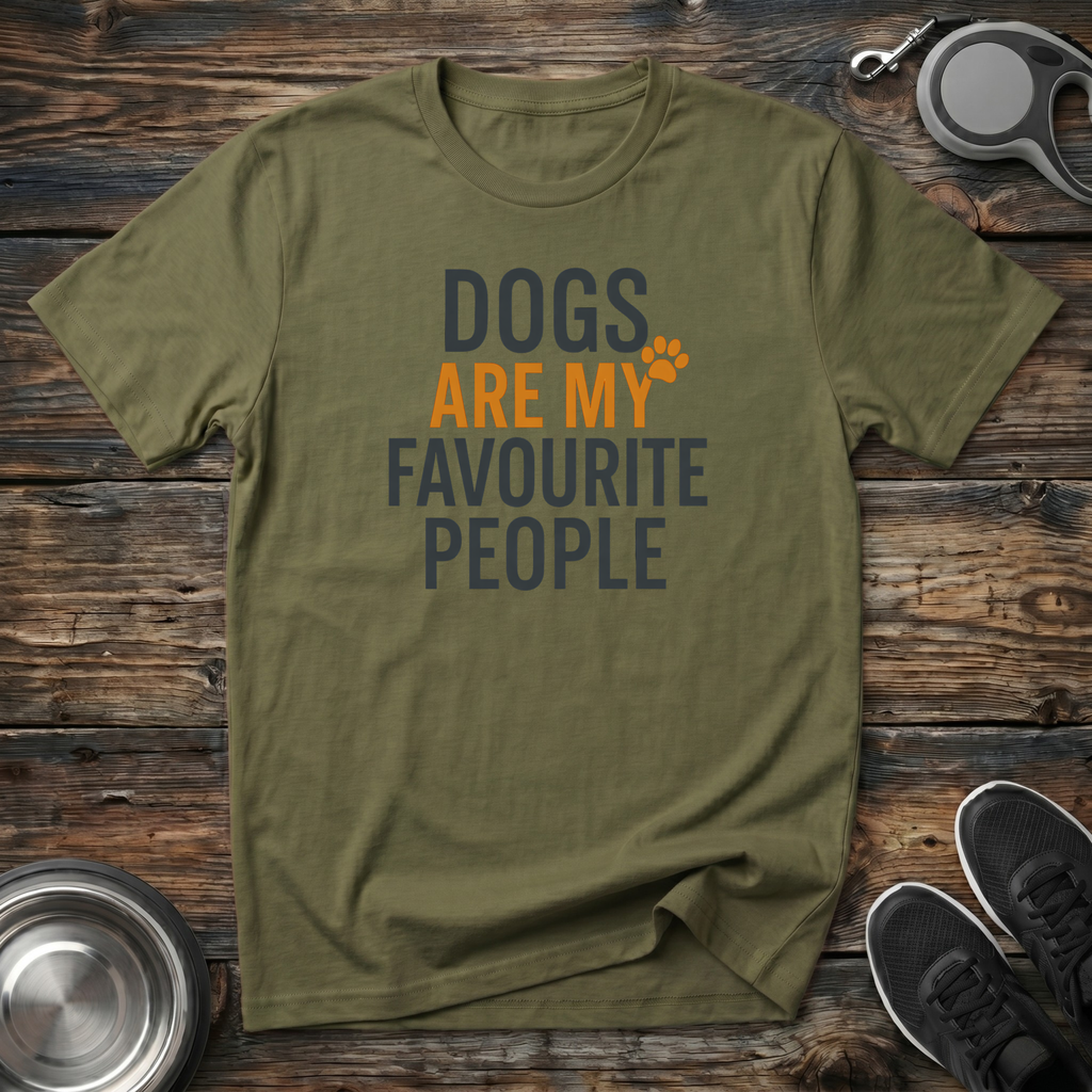 Dogs Are My Favourite People Funny Dog Lover T-Shirt – Bold Graphic Tee for Dog Moms & Dog Dads