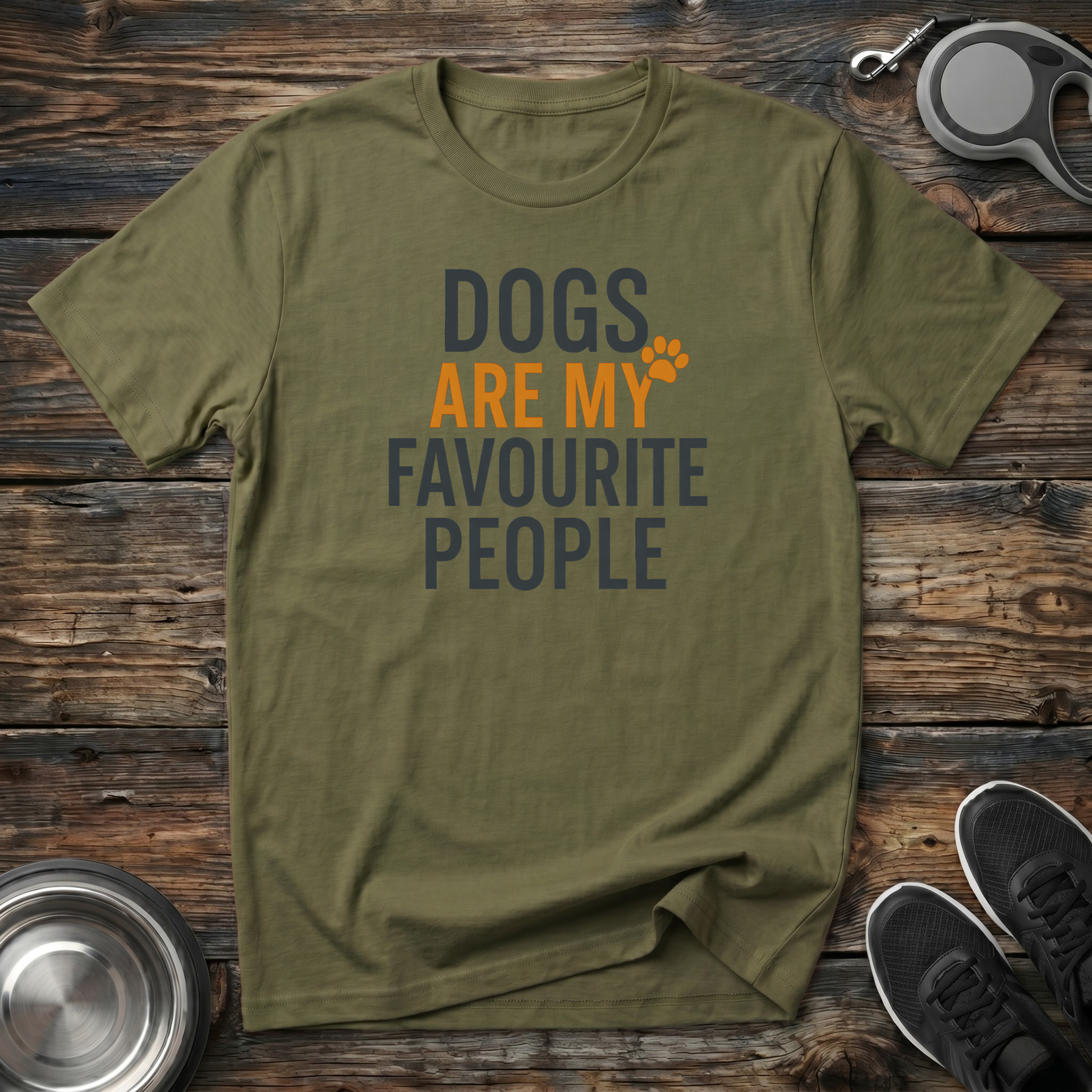 Dogs Are My Favourite People Funny Dog Lover T-Shirt – Bold Graphic Tee for Dog Moms & Dog Dads
