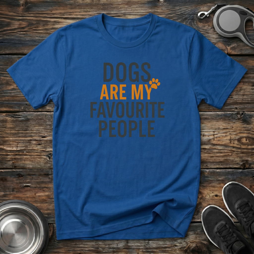 Dogs Are My Favourite People Funny Dog Lover T-Shirt – Bold Graphic Tee for Dog Moms & Dog Dads