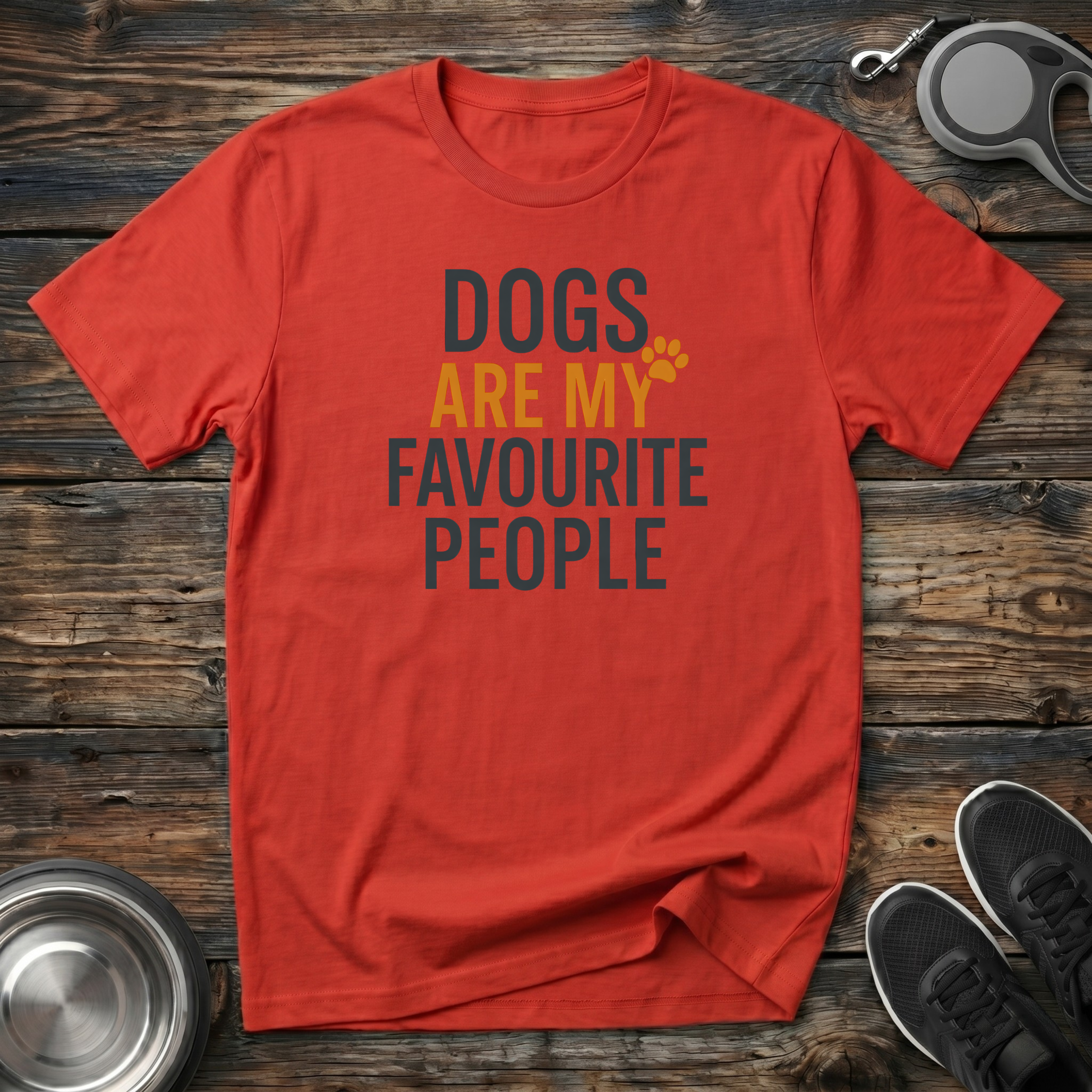 Dogs Are My Favourite People Funny Dog Lover T-Shirt – Bold Graphic Tee for Dog Moms & Dog Dads