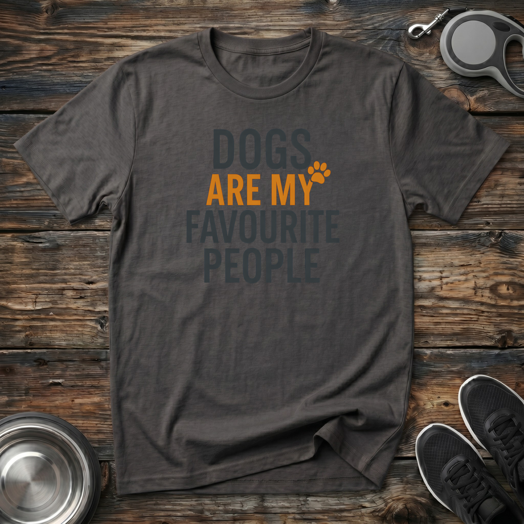 Dogs Are My Favourite People Funny Dog Lover T-Shirt – Bold Graphic Tee for Dog Moms & Dog Dads