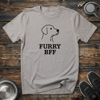 Furry BFF Minimalist Dog Line Art T-Shirt – Simple Dog Lover Graphic Tee for Dog Moms, Dog Dads & Best Friend Gift