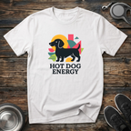 Hot Dog Energy Funny Dachshund T-Shirt – Bold Graphic Tee for Wiener Dog Lovers & Dog Moms