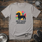 Hot Dog Energy Funny Dachshund T-Shirt – Bold Graphic Tee for Wiener Dog Lovers & Dog Moms