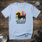 Hot Dog Energy Funny Dachshund T-Shirt – Bold Graphic Tee for Wiener Dog Lovers & Dog Moms