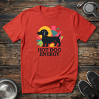 Hot Dog Energy Funny Dachshund T-Shirt – Bold Graphic Tee for Wiener Dog Lovers & Dog Moms