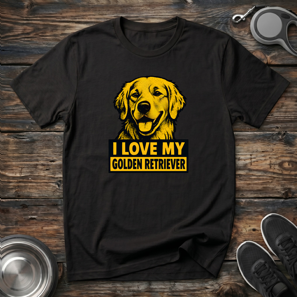 I Love My Golden Retriever T-Shirt | Funny Golden Retriever Lover Tee | Golden Mom Gift