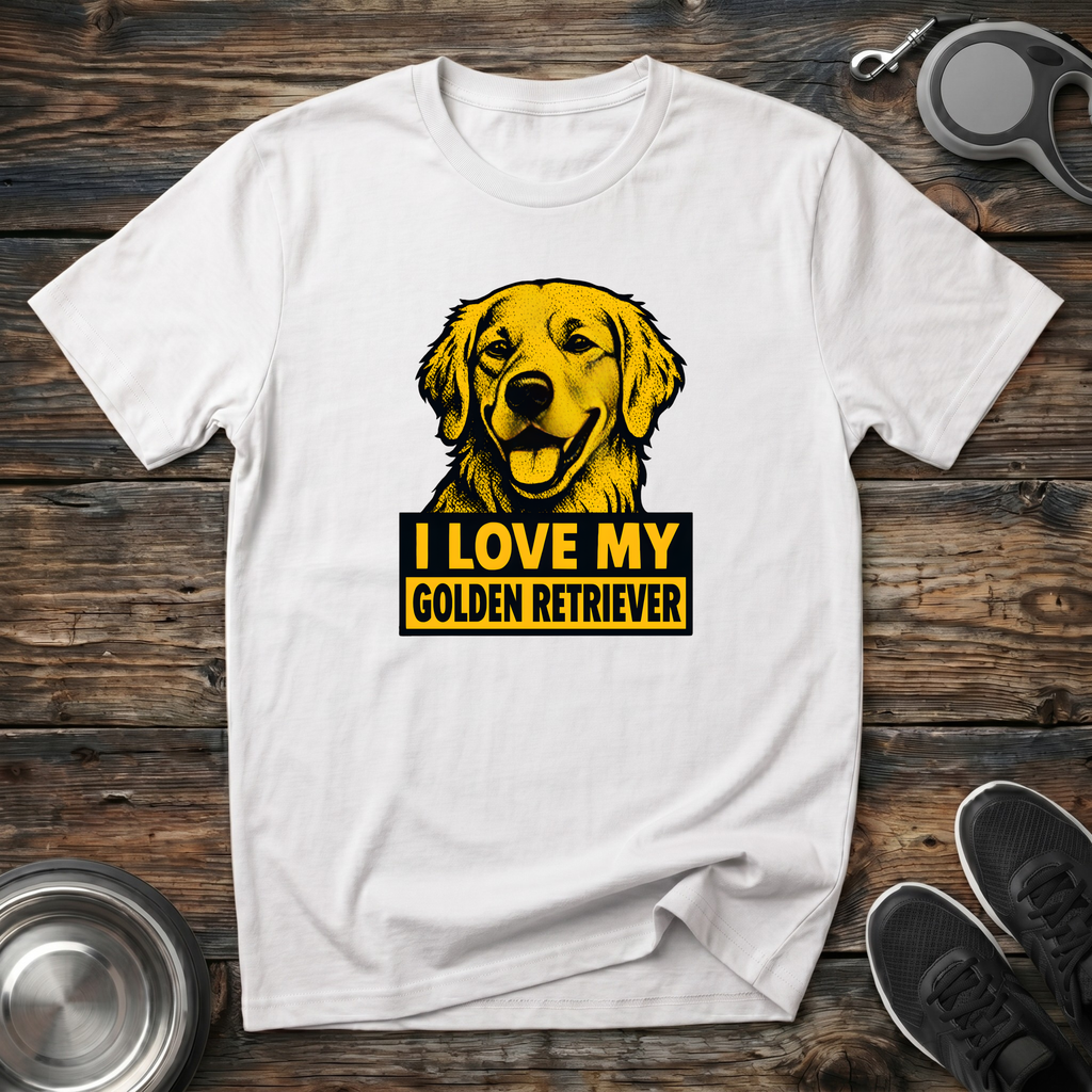 I Love My Golden Retriever T-Shirt | Funny Golden Retriever Lover Tee | Golden Mom Gift