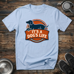 It's A Dog's Life Dachshund Vintage Badge T-Shirt – Retro Dog Lover Graphic Tee for Wiener Dog Owners & Pet Parents