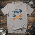 My Kids Have Paws Funny Dog Mom T-Shirt – Colorful Paw Print Graphic Tee for Pet Parents & Fur Baby Lovers