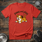 Paws and Play Cute Puppy T-Shirt – Adorable Kawaii Dog Graphic Tee for Dog Lovers, Dog Moms & Puppy Fans