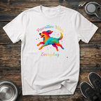 Pawsitive Vibes Everyday Colorful Dog T-Shirt – Vibrant Watercolor Dog Graphic Tee for Dog Lovers & Positive Energy Fans