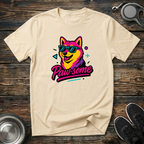 Paw-some Retro 80s Dog Graphic T-Shirt – Colorful Cool Dog Tee for Dog Lovers & Retro Aesthetic Fans