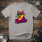 Paw-some Retro 80s Dog Graphic T-Shirt – Colorful Cool Dog Tee for Dog Lovers & Retro Aesthetic Fans
