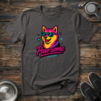 Paw-some Retro 80s Dog Graphic T-Shirt – Colorful Cool Dog Tee for Dog Lovers & Retro Aesthetic Fans