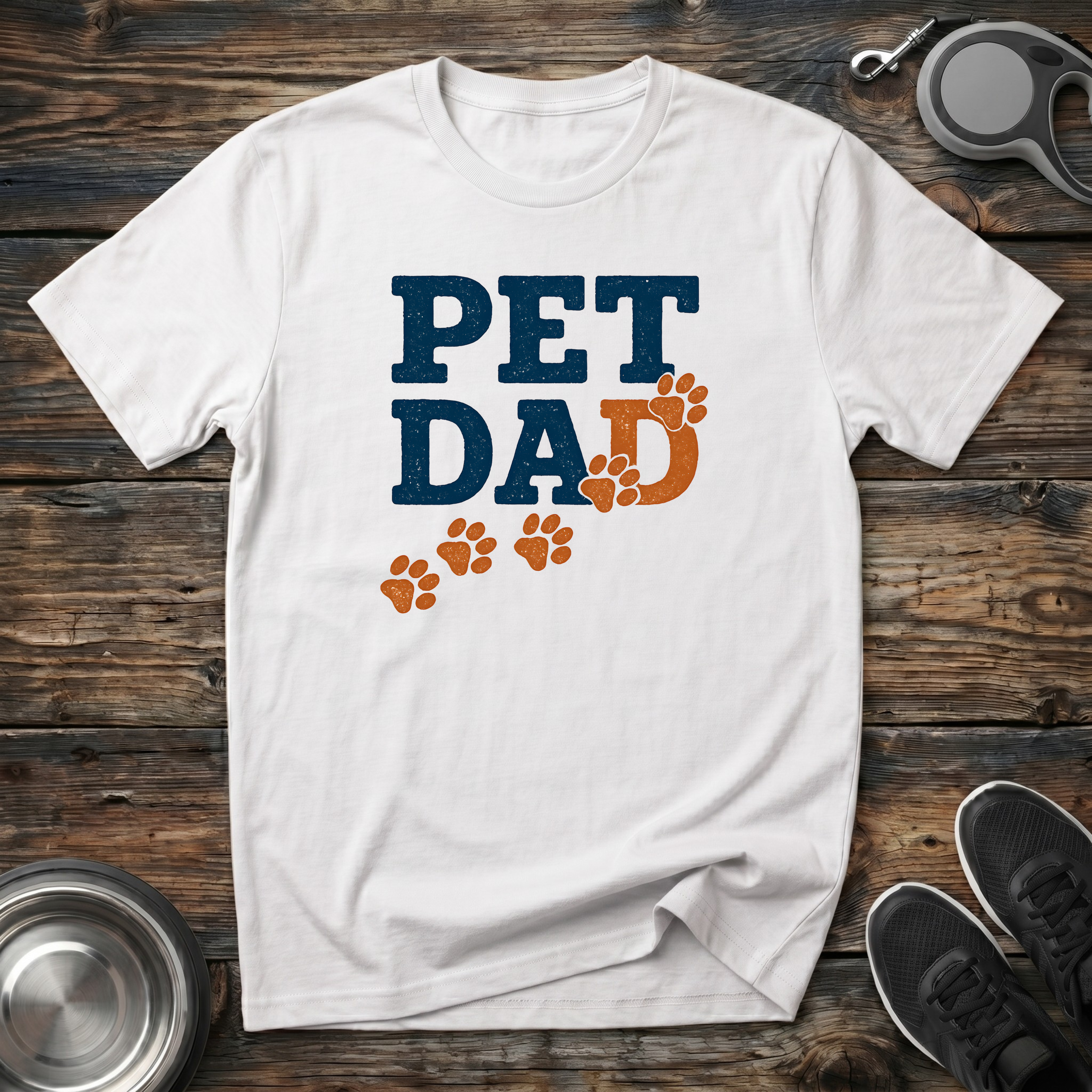 Pet Dad Paw Print T-Shirt – Funny Dog Dad Gift Tee for Men Who Love Their Pets