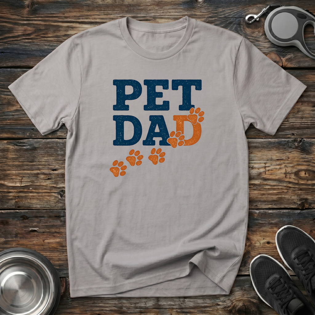 Pet Dad Paw Print T-Shirt – Funny Dog Dad Gift Tee for Men Who Love Their Pets