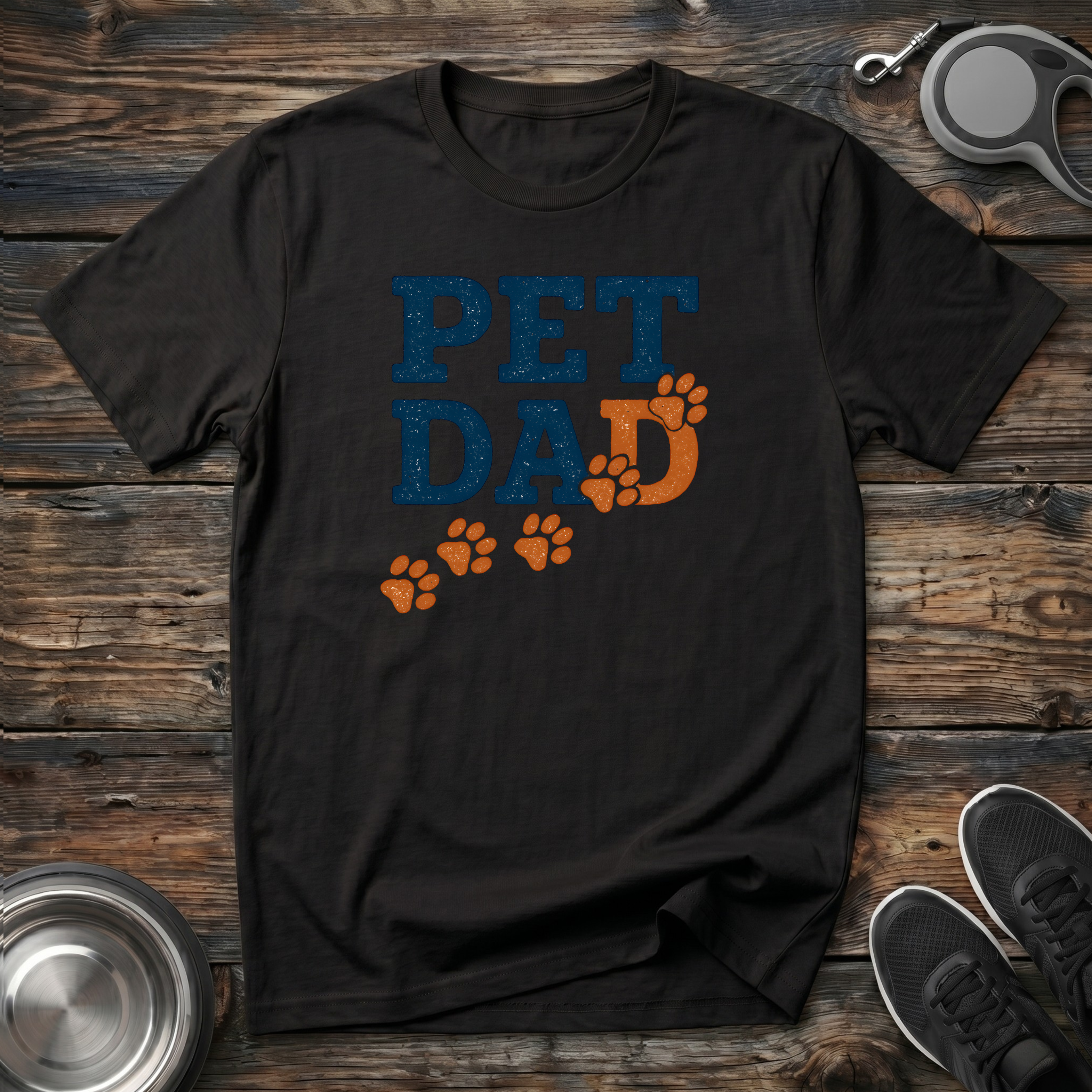 Pet Dad Paw Print T-Shirt – Funny Dog Dad Gift Tee for Men Who Love Their Pets