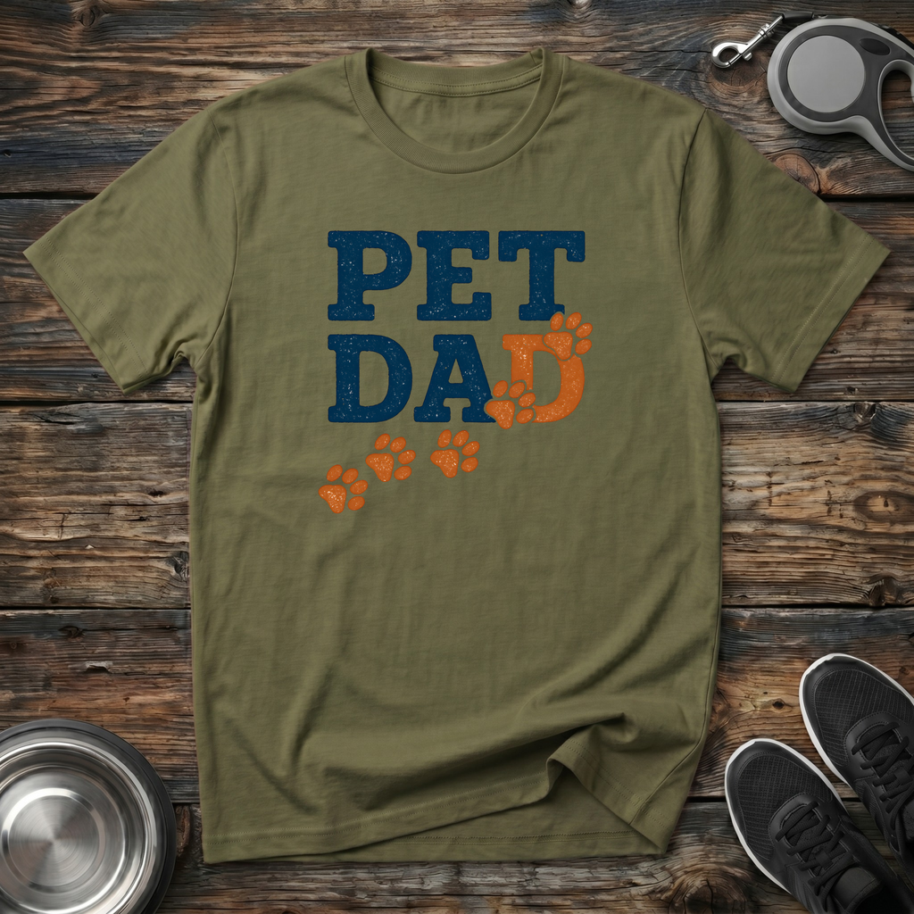 Pet Dad Paw Print T-Shirt – Funny Dog Dad Gift Tee for Men Who Love Their Pets