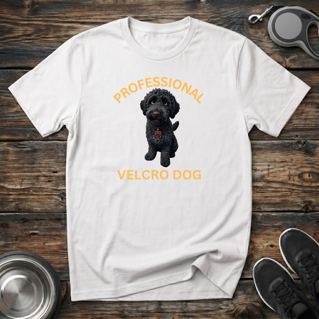 Professional Velcro Dog T-Shirt | Funny Black Doodle Lover Tee | Doodle Mom Dad Gift